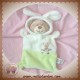 GRAIN DE BLE SOS DOUDOU OURS BEIGE DEGUISE EN LAPIN VERT PLAT