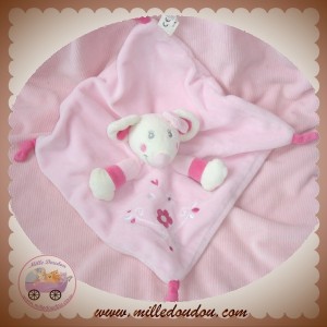 VETIR SOS DOUDOU SOURIS BLANCHE PLAT ROSE FLEUR