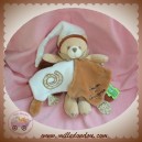 DOUDOU ET COMPAGNIE SOS OURS MARRON BLANC FLEURI TATOO