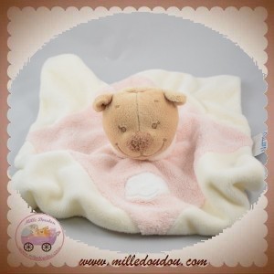 NATTOU DOUDOU SOS OURS PLAT BLANC ROSE NUAGE