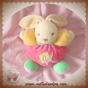 KALOO DOUDOU LAPIN BOULE ROSE BRAS ORANGE K SOS