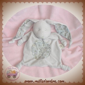 RAYNAUD LES PETITES MARIE DOUDOU LAPIN PLAT TAUPE GRIS NOEUD