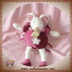 DOUDOU ET COMPAGNIE SOS SOURIS FRAMBOISINE ROSE 24 cm