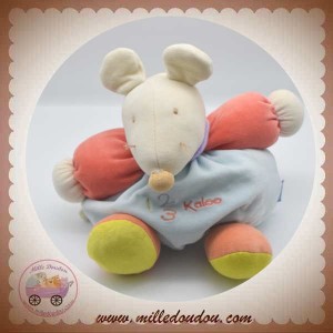 KALOO DOUDOU SOURIS HOCHET BOULE BLEU 123 SOS