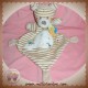 NICOTOY SOS DOUDOU OURS PLAT ECRU RAYE BEIGE OISEAU