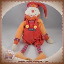 MOULIN ROTY SOS DOUDOU CLOWN DRAGOBERT CAPUCIN ROUGE 30 CM