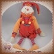 MOULIN ROTY SOS DOUDOU CLOWN DRAGOBERT CAPUCIN ROUGE 30 CM