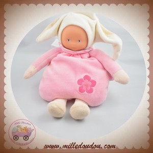 COROLLE SOS DOUDOU POUPEE ROSE LUTIN CHAPEAU ECRU FLEUR