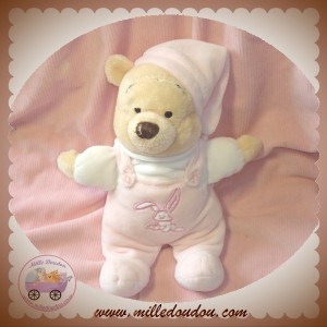 DISNEY SOS DOUDOU OURS WINNIE L'OURSON SALOPETTE ROSE