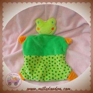 BABY CLUB C&A DOUDOU GRENOUILLE VERTE PLAT POIS ORANGE