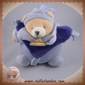 DOUDOU ET COMPAGNIE OURS BEIGE BOULE BLEU MAUVE PANTIN 1721