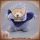 DOUDOU ET COMPAGNIE OURS BEIGE BOULE BLEU MAUVE PANTIN 1721