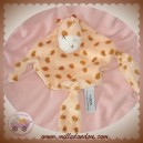 CARREBLANC DOUDOU GIRAFE PLAT LOSANGE SAUMON MARRON