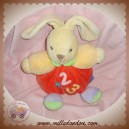 KALOO DOUDOU LAPIN BOULE ROUGE ORANGE 123 SOS