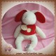 BABYNAT BABY NAT SOS DOUDOU LAPIN ECRU T-SHIRT ROUGE A POMME