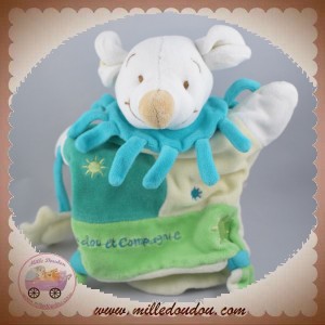 DOUDOU ET COMPAGNIE SOS SOURIS MARIONNETTE VERTE SOLEIL VELOURS 