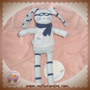 PETIT BATEAU DOUDOU LAPIN BLEU RAYE AVION LUNETTE 9