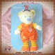 MOTS D'ENFANTS SOS DOUDOU OURS ECRU HABIT ORANGE JAUNE 9