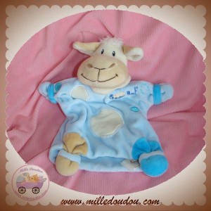 BABYNAT BABY NAT DOUDOU MOUTON MARIONNETTE BLEU SOS