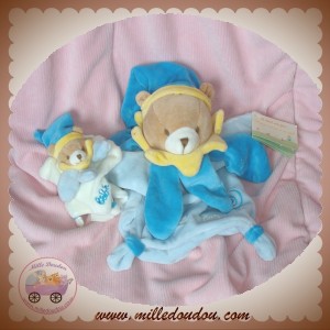 DOUDOU ET COMPAGNIE SOS OURS MARIONNETTE BLEU FLEUR BEBE 