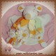 DOUDOU ET COMPAGNIE SOURIS CLARA BLANC MARIONNETTE ORANGE VERT BEBE 