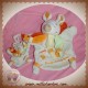 DOUDOU ET COMPAGNIE SOURIS CLARA BLANC MARIONNETTE ORANGE VERT BEBE 