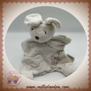 DOUDOU ET COMPAGNIE SOS LAPIN MARIONNETTE BLANC BIO