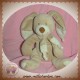 NICOTOY DOUDOU LAPIN BEIGE ECHARPE BOUT ECRU NOEUD 20 CM SOS