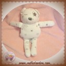 VERTBAUDET DOUDOU OURS BLANC ETOILE GRIS NOIR SOS