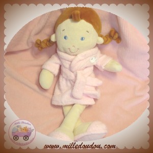 MOTS D'ENFANTS SOS DOUDOU POUPEE FILLE PEIGNOIR ROSE