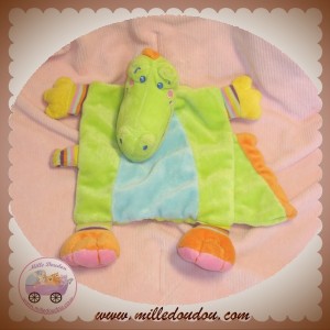 NICOTOY SOS DOUDOU CROCODILE PLAT VERT ATTACHE TETINE