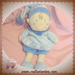 POMMETTE DOUDOU LUTIN GARCON BLEU ETOILE LUNE