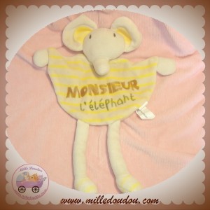 CAREL DOUDOU ELEPHANT BEIGE PLAT RAYE JAUNE TCF