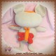 DPAM DOUDOU LAPIN SOURIS MUSICAL ORANGE BEIGE PAPILLON