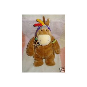 LASCAR SOS DOUDOU PELUCHE CHEVAL INDIEN MARRON