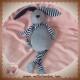 BOUT'CHOU MONOPRIX DOUDOU LAPIN GRIS RAYE BLEU