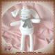 PETIT BATEAU DOUDOU LAPIN BLANC ECHARPE GRIS JE T'AIME