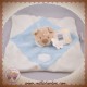 NATTOU DOUDOU OURS PLAT BLANC BLEU NUAGE SOS 