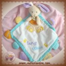 BABYNAT BABY NAT DOUDOU LAPIN BEIGE MOUCHOIR BLANC BLEU SUPER DOUDOU SOS