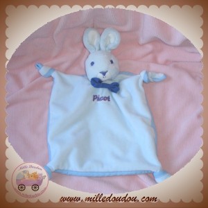 PICOT DOUDOU LAPIN PLAT BLEU NOEUD SOS