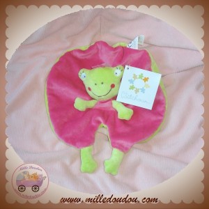 NICOTOY DOUDOU GRENOUILLE PLAT ROSE VERT SOS