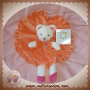 NICOTOY DOUDOU OURS BLANC PLAT ROBE ORANGE POIS SOS 