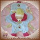 DOUDOU ET COMPAGNIE OURS BEIGE PLAT BLEU COEUR SOS