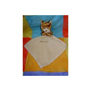 BABY LAND DOUDOU TIGRE CHAT OURS MOUCHOIR ECRU