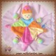 MOTS D'ENFANTS DOUDOU TORTUE ORANGE PLAT ROSE VERT SOS