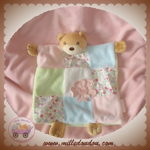 KALOO DOUDOU OURS LIBERTY PLAT PATCHWORK FLEUR SOS