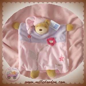 KALOO DOUDOU OURS LILIROSE MARIONNETTE ROSE VIOLET FLEUR 9