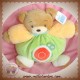 KALOO DOUDOU OURS BEIGE BOULE VERT TORTUE EVEIL SOS