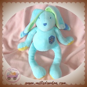 NOUNOURS DOUDOU LAPIN PRIMEVERE BLEU FLEUR SOS