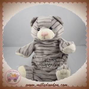 HISTOIRE D'OURS DOUDOU CHAT GRIS NOIR MARIONNETTE SOS